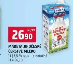 Terno MADETA JIHOČESKÉ ČERSTVÉ MLÉKO 1l 3,5 % tuku plnotučné nabídka