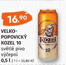 Coop hb VELKO- POPOVICKÝ KOZEL 10 světlé pivo výčepní nabídka