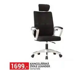 Baumax Kancelářská černá/bílá zidle leander nabídka