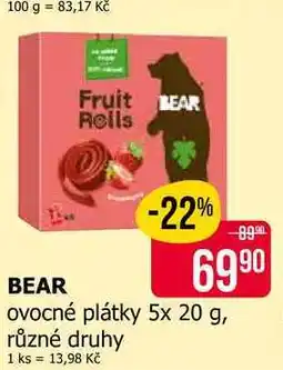 Teta BEAR ovocné plátky 5x 20 g, různé druhy nabídka