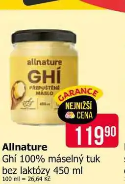 Teta Allnature Ghí 100% máselný tuk bez laktózy nabídka