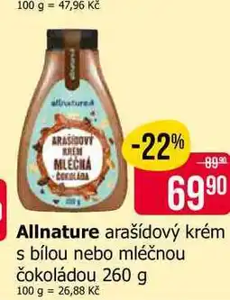 Teta Allnature arašídový krém s bílou nebo mléčnou čokoládou nabídka