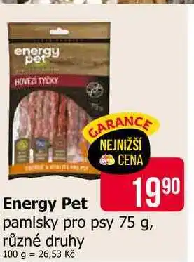 Teta Energy Pet pamlsky pro psy 75 g, různé druhy nabídka