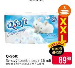 Teta KS = 16,24 KC 3 QSoft Super 3vrstvý toaletní papír 16 rolí nabídka