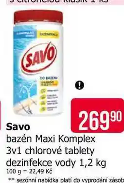 Teta Savo bazén Maxi Komplex 3v1 chlorové tablety dezinfekce vody nabídka