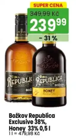 TEMPO Božkov Republica Exclusive 38%, Honey 33% nabídka