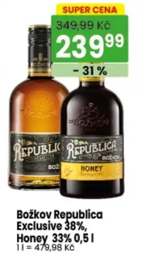 Božkov Republica Exclusive 38%, Honey 33%