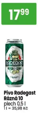 TEMPO Pivo Radegast Rázná 10 nabídka