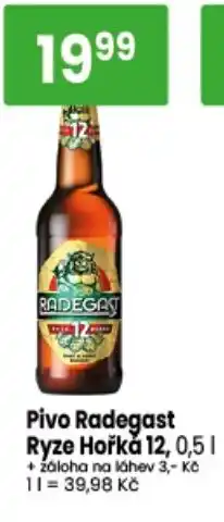 TEMPO Pivo Radegast Ryze Hořká 12 nabídka
