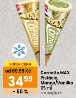 TEMPO Cornetto MAX Pistácie, Mango/Vanilka nabídka
