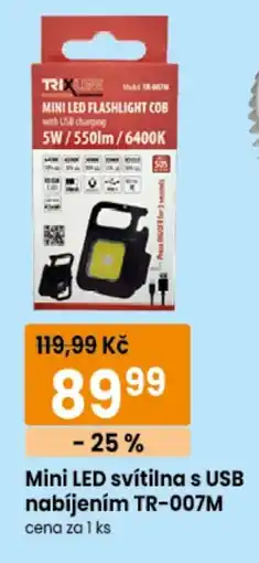 TEMPO Mini LED svítilna s USB nabíjením TR-007M nabídka