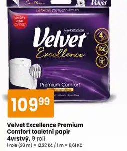TEMPO Velvet Excellence Premium Comfort toaletní papír nabídka