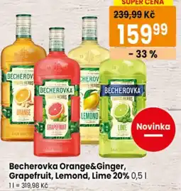 TEMPO Becherovka Orange&Ginger, Grapefruit, Lemond, Lime 20% nabídka