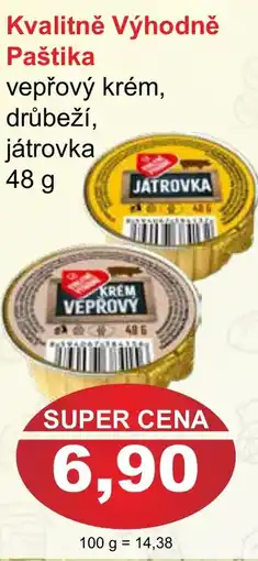 PLUS JIP Kvalitně Výhodně Paštika nabídka