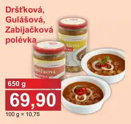 PLUS JIP Dršťková, Gulášová, Zabijačková polévka nabídka