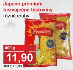 PLUS JIP Japavo premium bezvaječné těstoviny nabídka