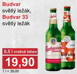 PLUS JIP Budvar světlý ležák, Budvar 33 světlý ležák nabídka