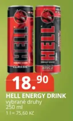 Potraviny CZ Hell energy drink nabídka