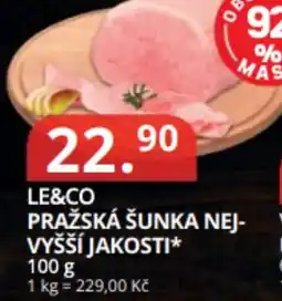 Potraviny CZ Le&co pražská šunka nejvyšší jakosti nabídka