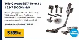 Datart Tyčový vysavač ETA Terier 3 v 1, 5247 90000 hnedy nabídka