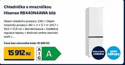 Datart Chladnička s mrazničkou Hisense RB440N4AWA bílá nabídka