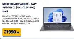 Datart Notebook Acer Aspire 17 (A17- 51M-554C) (NX.J02EC.006) šedý nabídka