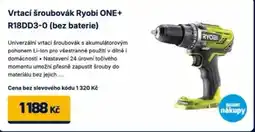 Datart Vrtací šroubovák Ryobi ONE+ R18DD3-0 (bez baterie) nabídka
