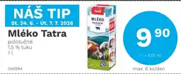 Konzum Mléko Tatra nabídka