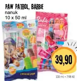 Konzum Paw patrol, barbie nanuk nabídka