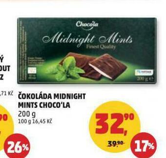 Penny Market Čokoláda midnight mints choco´la nabídka