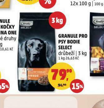 Penny Market Bodie select granule pro psy nabídka
