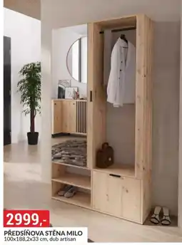 Baumax Předsíňova stěna milo, dub artisan nabídka