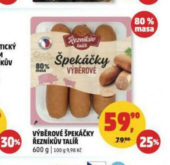 Penny Market Výběrové špekáčky nabídka