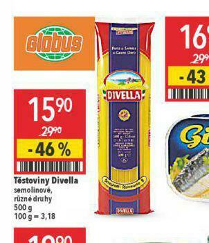 Globus Těstoviny divella nabídka