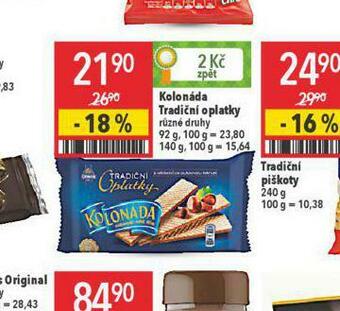 Globus Kolonáda tradiční oplatky nabídka