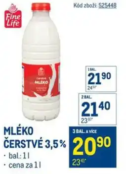 Makro Mléko čerstvé 3,5% nabídka