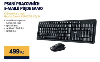 Datart Klávesnice s myší Genius Smart KM-8200, CZ/SK nabídka