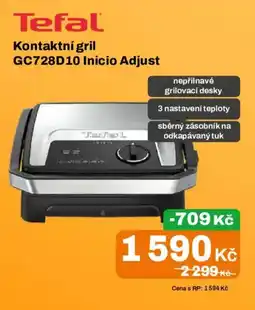 Expert Tefal Kontaktní gril GC728D10 Inicio Adjust nabídka