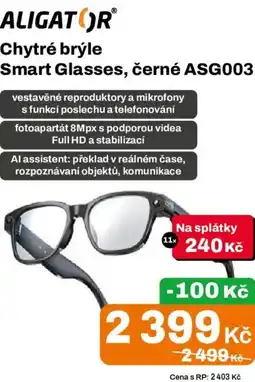 Expert ALIGATOR Chytré brýle Smart Glasses, černé ASG003 nabídka