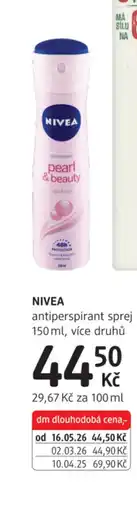 dm drogerie NIVEA antiperspirant sprej nabídka