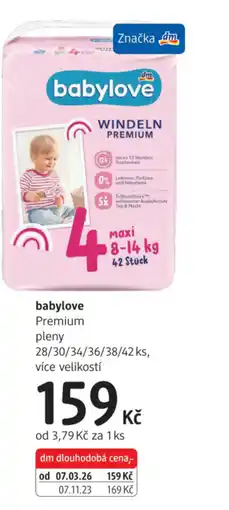 dm drogerie Babylove Premium pleny nabídka