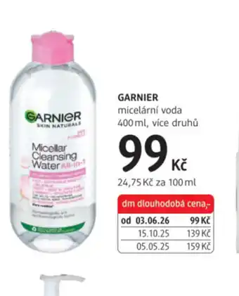 dm drogerie GARNIER micelární voda nabídka