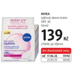 dm drogerie NIVEA výživný denní krém SPF 30 nabídka