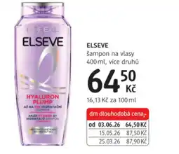 dm drogerie ELSEVE šampon na vlasy nabídka