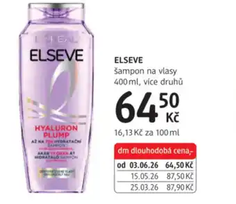 dm drogerie ELSEVE šampon na vlasy nabídka