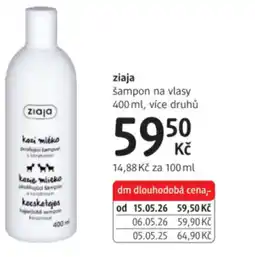 dm drogerie Ziaja šampon na vlasy nabídka