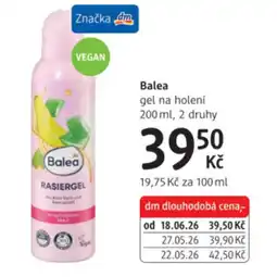 dm drogerie Balea gel na holení nabídka