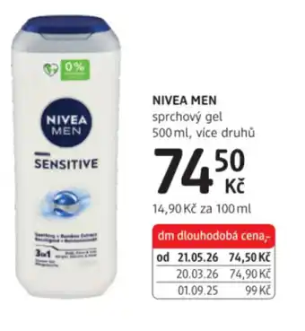 dm drogerie NIVEA MEN sprchový gel nabídka