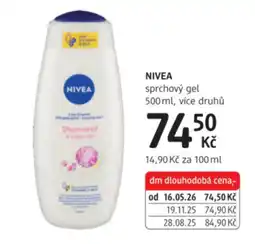 dm drogerie NIVEA sprchový gel nabídka