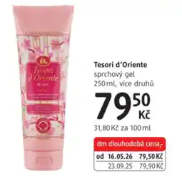 dm drogerie Tesori d'Oriente sprchový gel nabídka